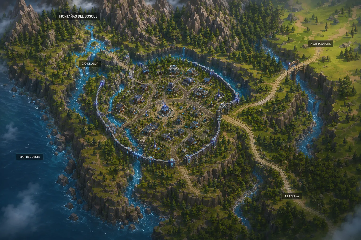 Ilustración conceptual de la Región del Bosque